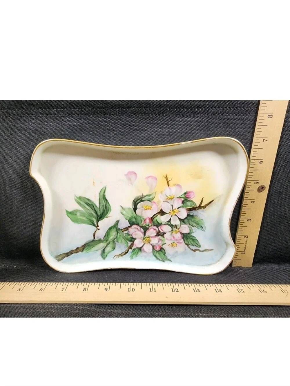 Antique Porcelain Dresser Tray La Seynie Limoges France Floral Theme Flawless